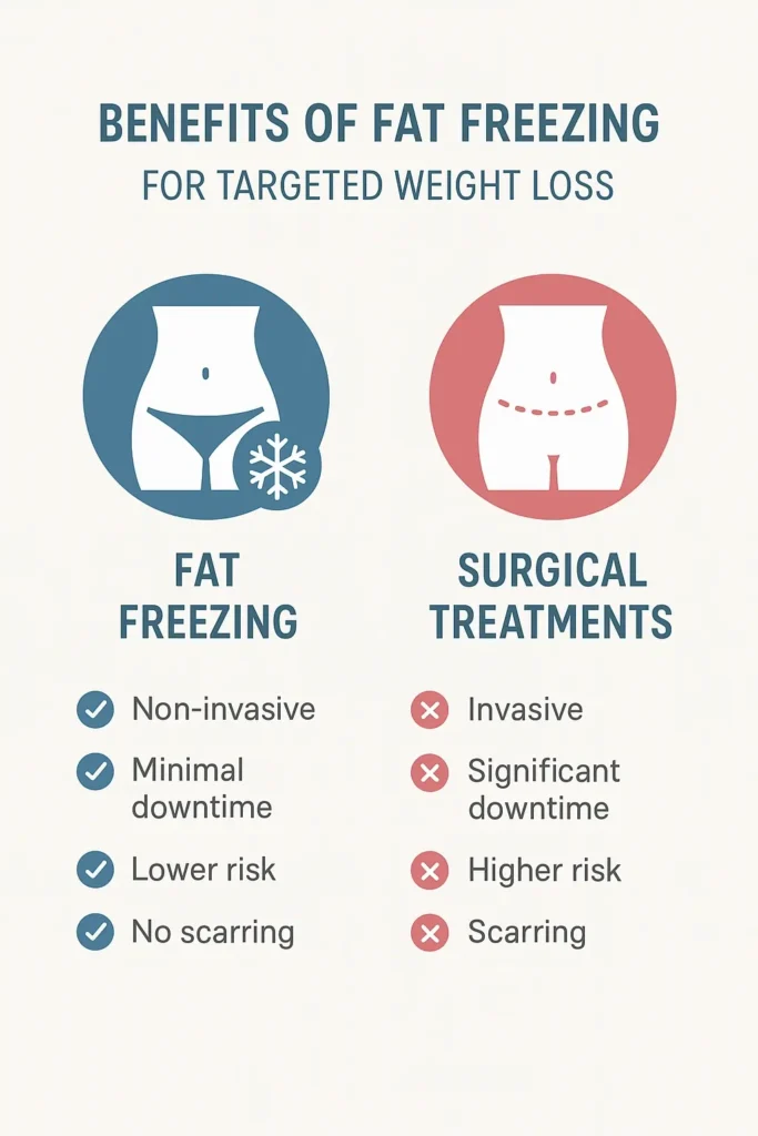 graphic showing the benefits of fat freezing Clifton