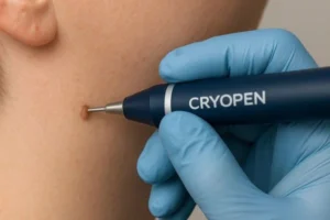 Person receiving skin tag removal Clifton